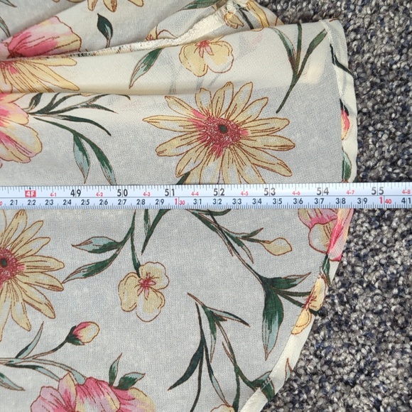 As U Wish Floral High-low Maxi Skirt Dress. Elastic top, simi-sheer with lining - Picture 7 of 7